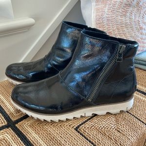 Black patent boots